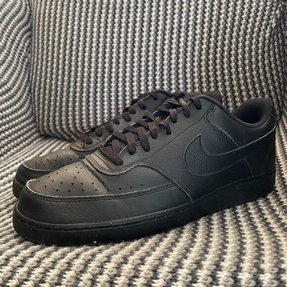 Nike Court Vision Low Next Nature triple black men’s shoe size 13 - Picture 5 of 10